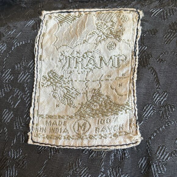 Vintage Womens Black Blazer Floral Gold Trim Size Med Retro 80s 90s Old‎ Money - Picture 8 of 9